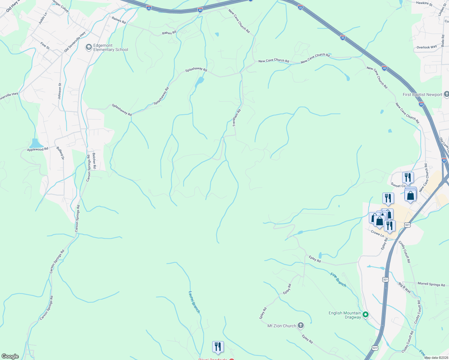 map of restaurants, bars, coffee shops, grocery stores, and more near 681-799 Overview Way in Newport