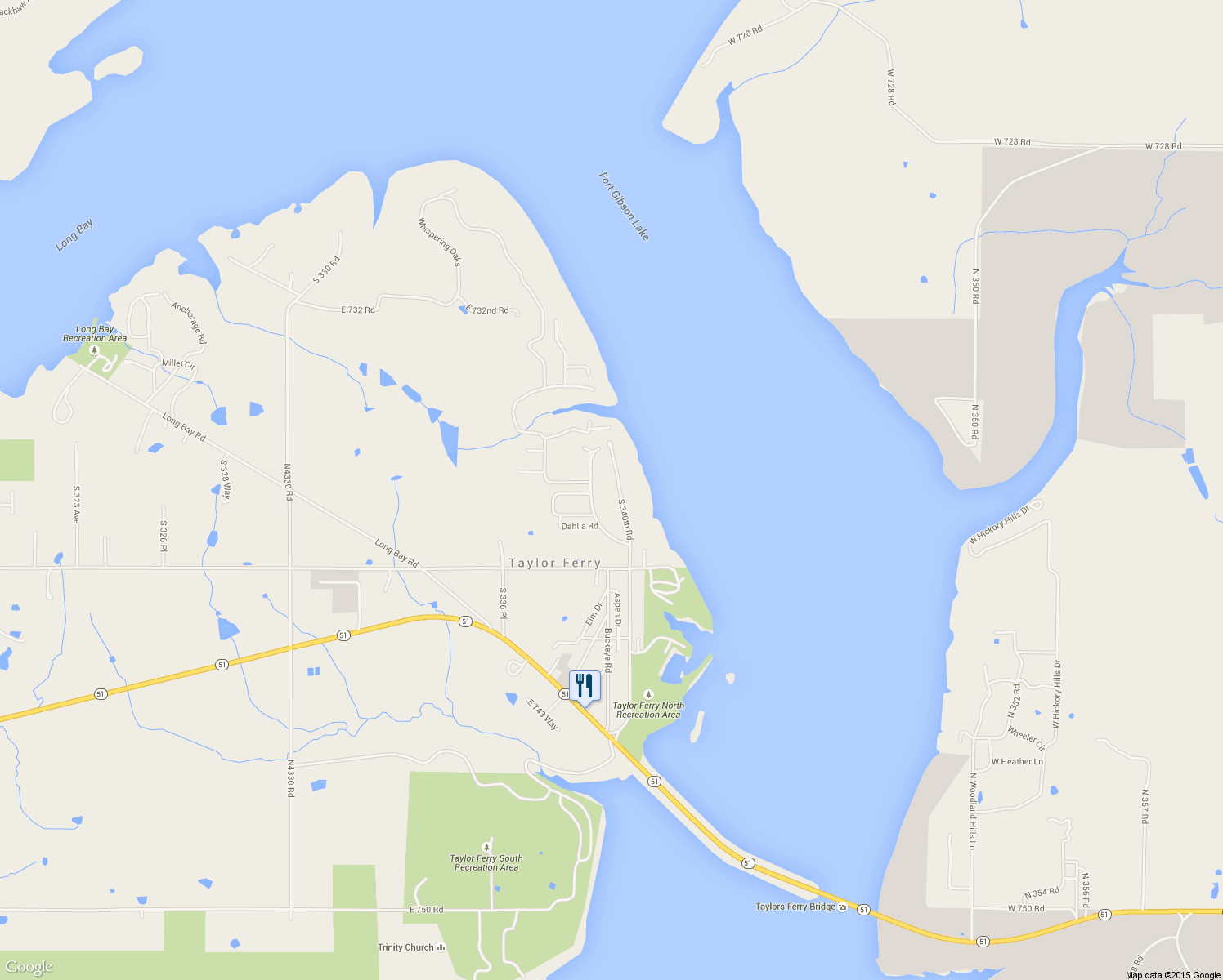 map of restaurants, bars, coffee shops, grocery stores, and more near 73763 South 340th Road in Wagoner