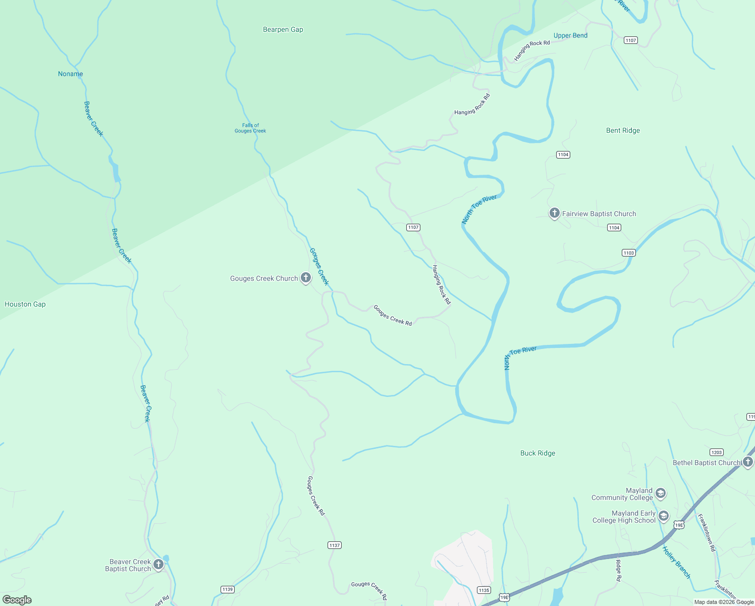 map of restaurants, bars, coffee shops, grocery stores, and more near 2701 Gouges Creek Road in Spruce Pine