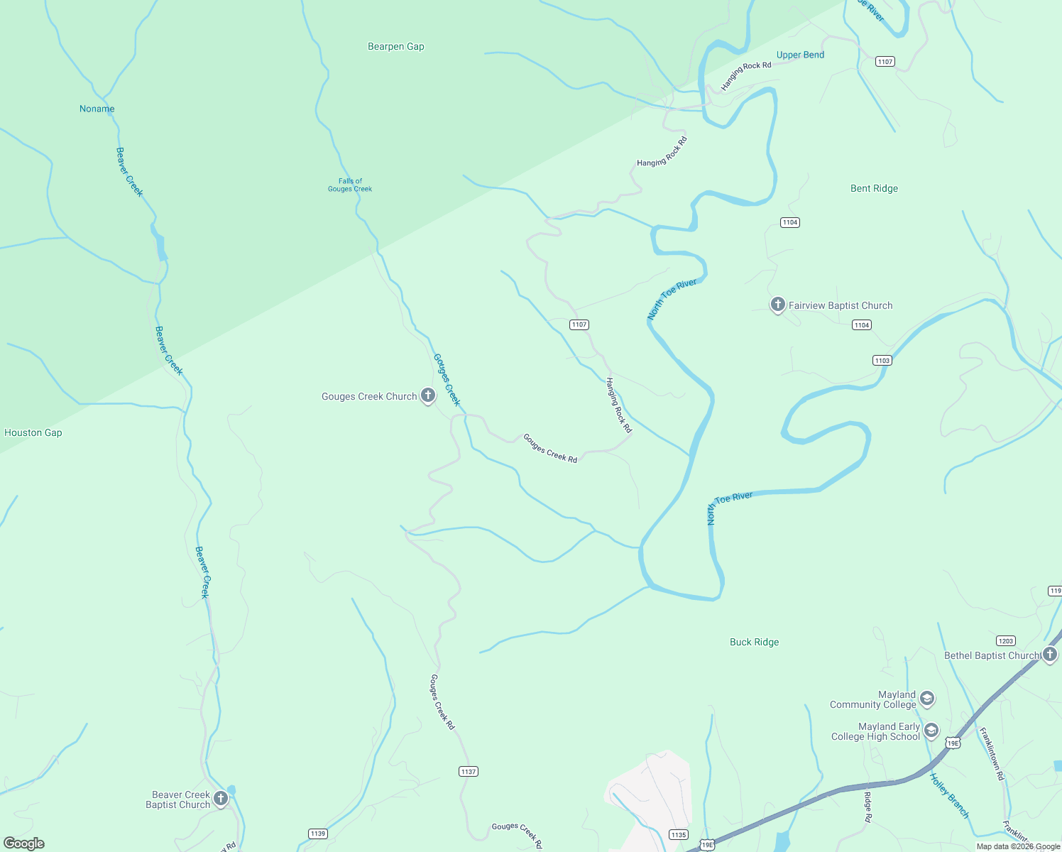 map of restaurants, bars, coffee shops, grocery stores, and more near 2701 Gouges Creek Road in Spruce Pine