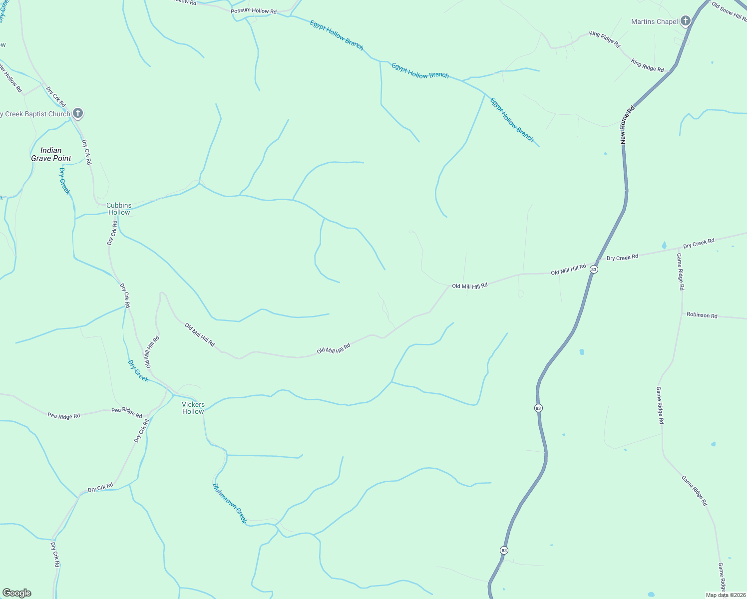 map of restaurants, bars, coffee shops, grocery stores, and more near 7612 Old Mill Hill Road in Dowelltown
