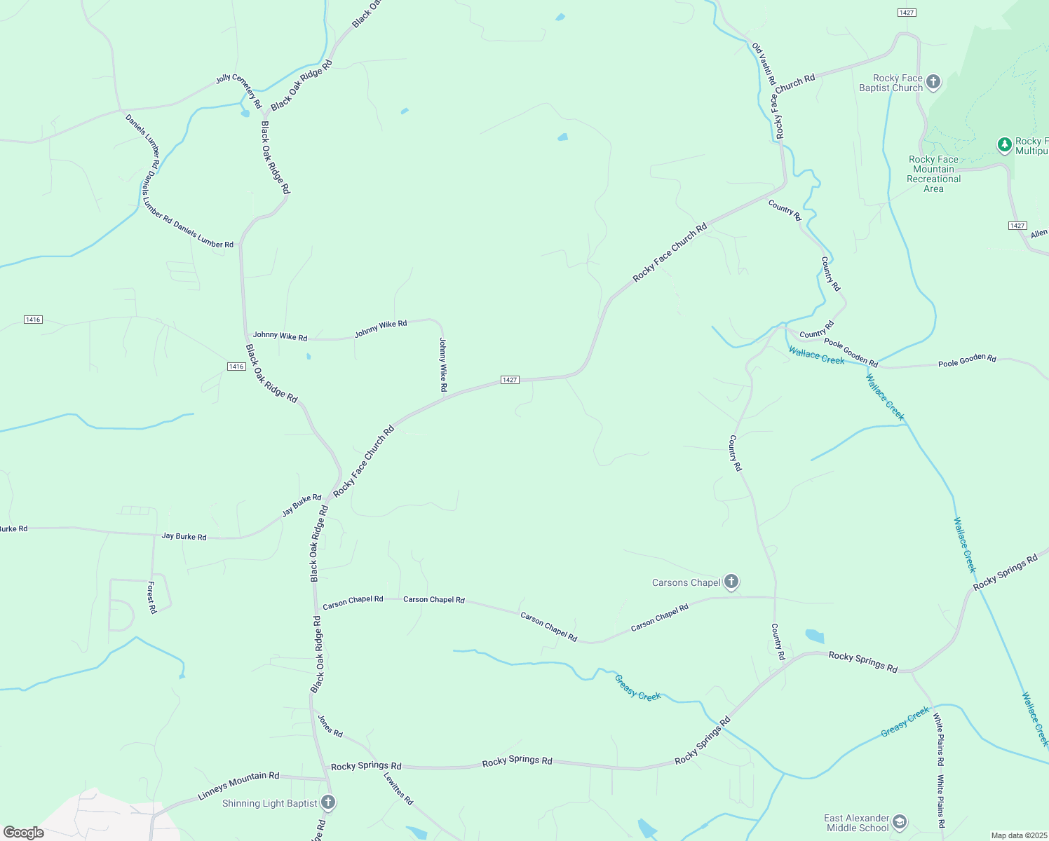 map of restaurants, bars, coffee shops, grocery stores, and more near 135 Chetola Ridge Drive in Taylorsville