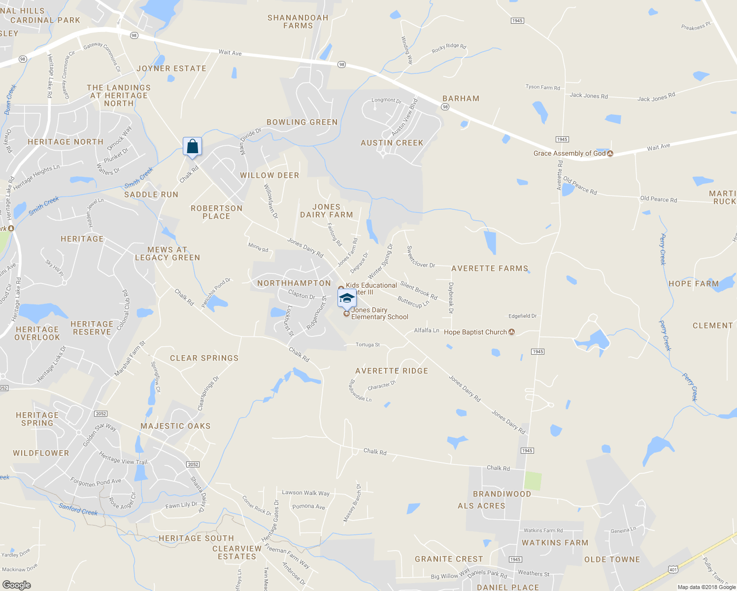 map of restaurants, bars, coffee shops, grocery stores, and more near 1112 Cloud 9 Court in Wake Forest