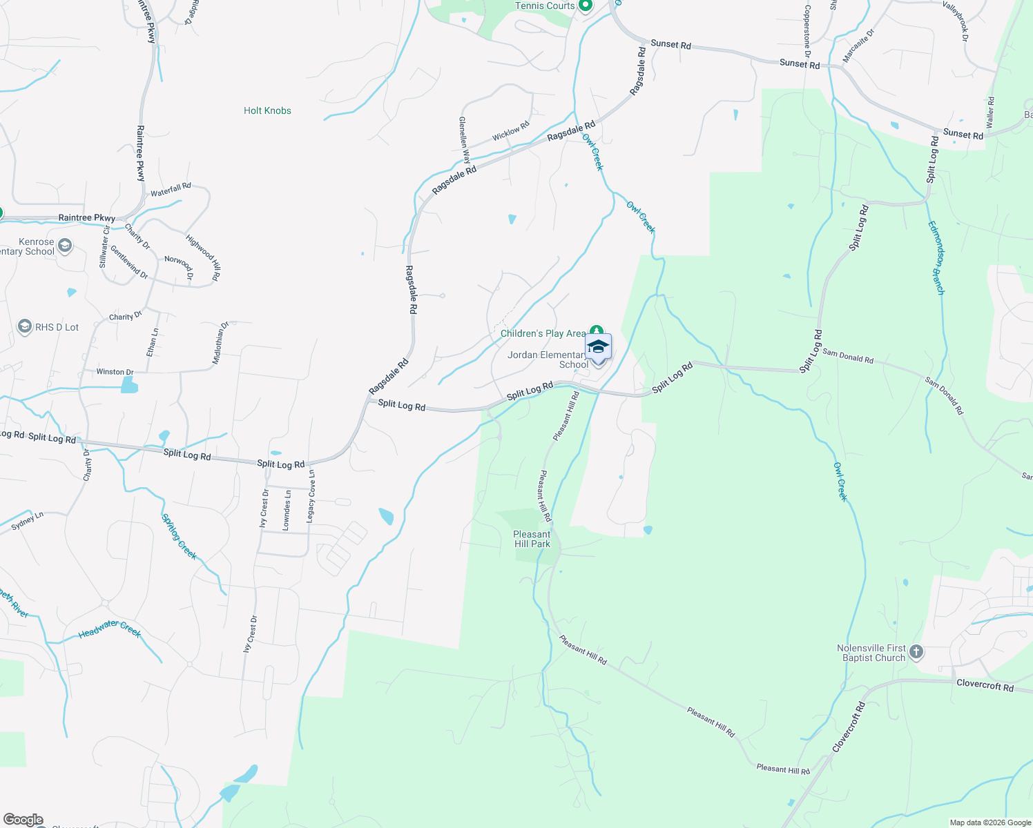 map of restaurants, bars, coffee shops, grocery stores, and more near 9162 Split Log Road in Brentwood