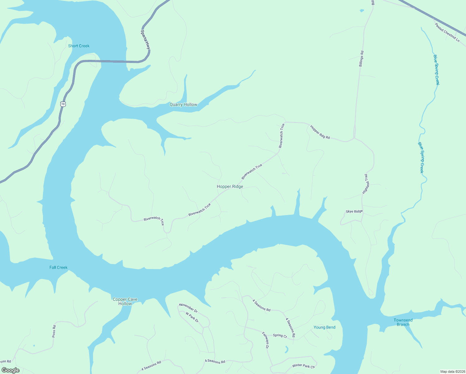 map of restaurants, bars, coffee shops, grocery stores, and more near Hopper Ridge Rd in Sparta