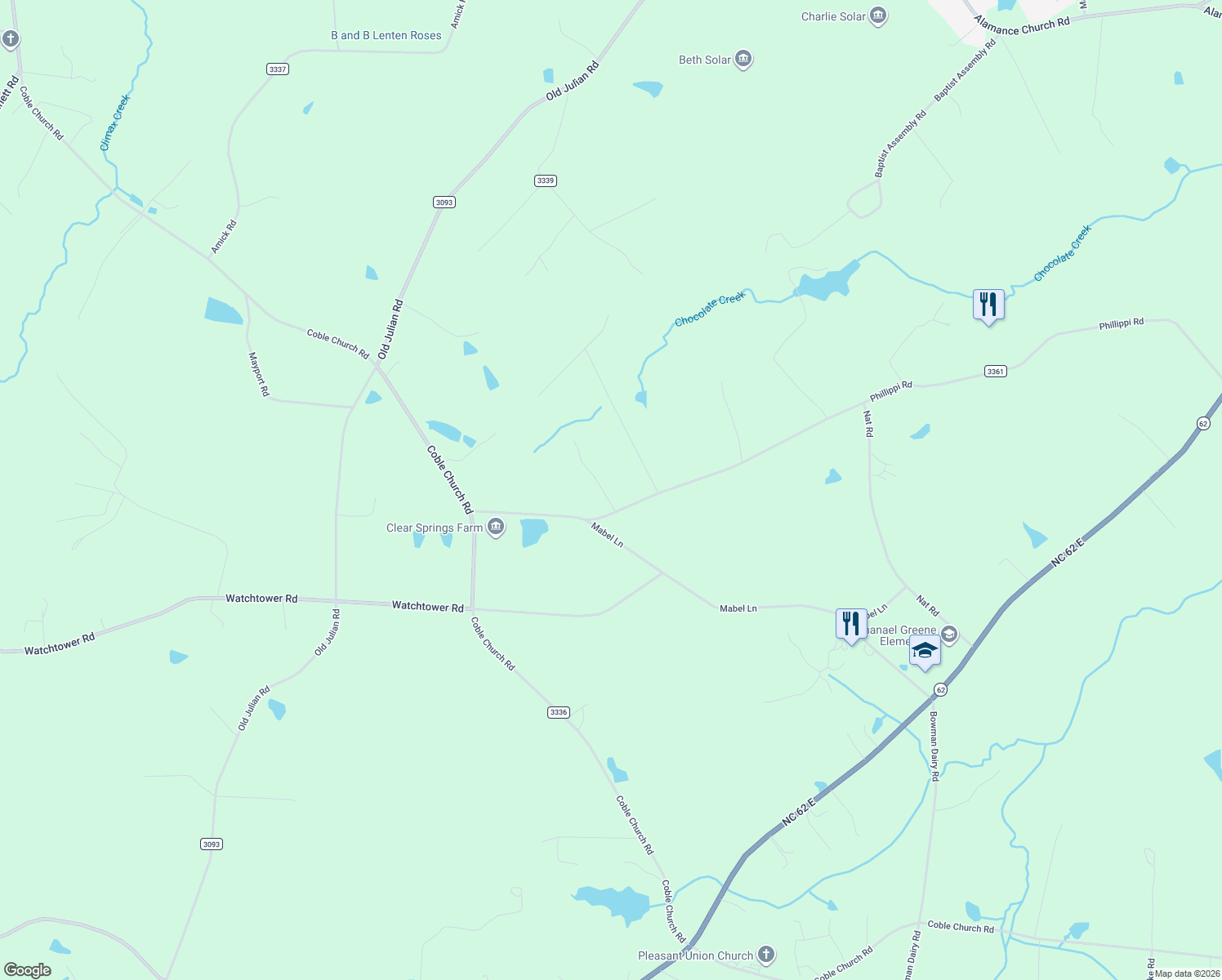 map of restaurants, bars, coffee shops, grocery stores, and more near 6321 Bion Road in Julian