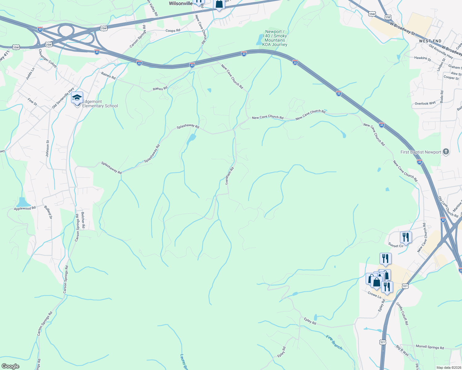 map of restaurants, bars, coffee shops, grocery stores, and more near 518-528 Trentham Road in Newport