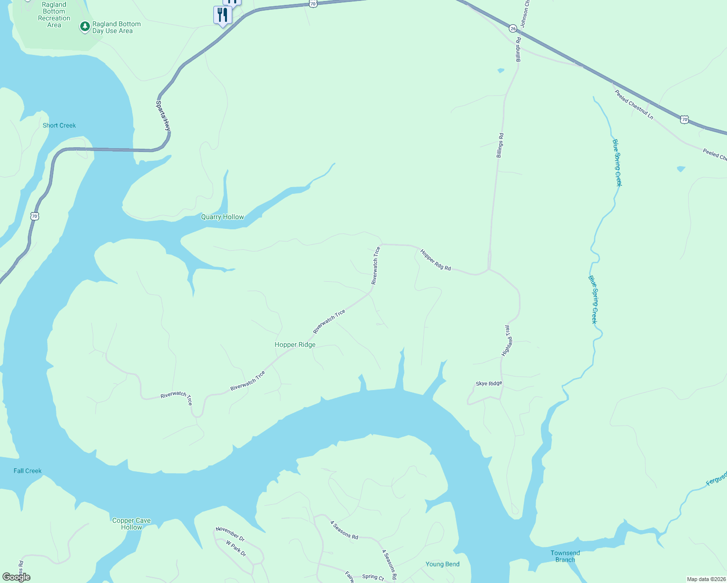map of restaurants, bars, coffee shops, grocery stores, and more near 108 Bilsworth Court in Sparta