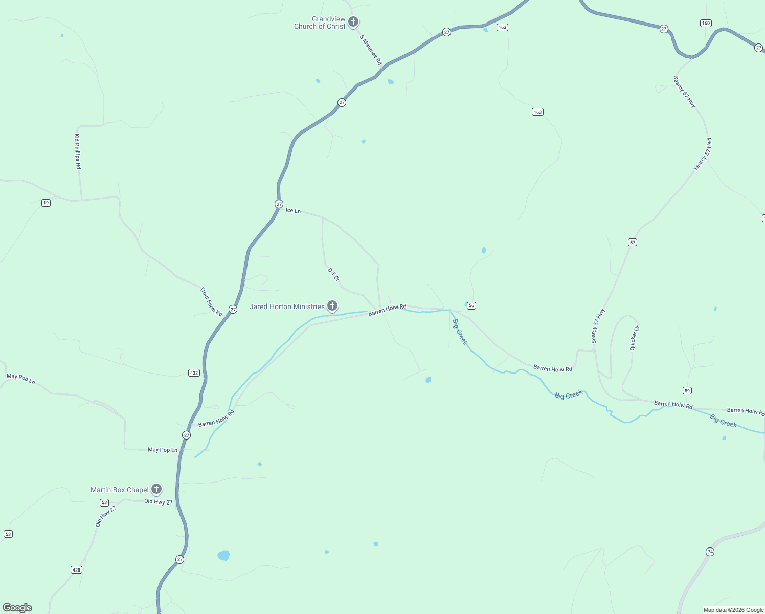 map of restaurants, bars, coffee shops, grocery stores, and more near 1188 Barren Hollow Road in Marshall