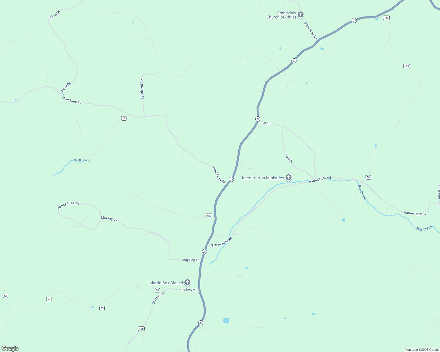 map of restaurants, bars, coffee shops, grocery stores, and more near 4218 Arkansas 27 in Marshall