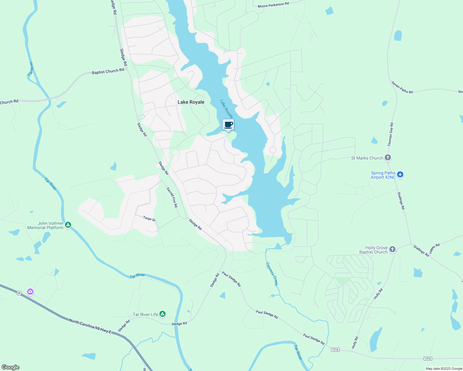 map of restaurants, bars, coffee shops, grocery stores, and more near 674 Sagamore Drive in Louisburg