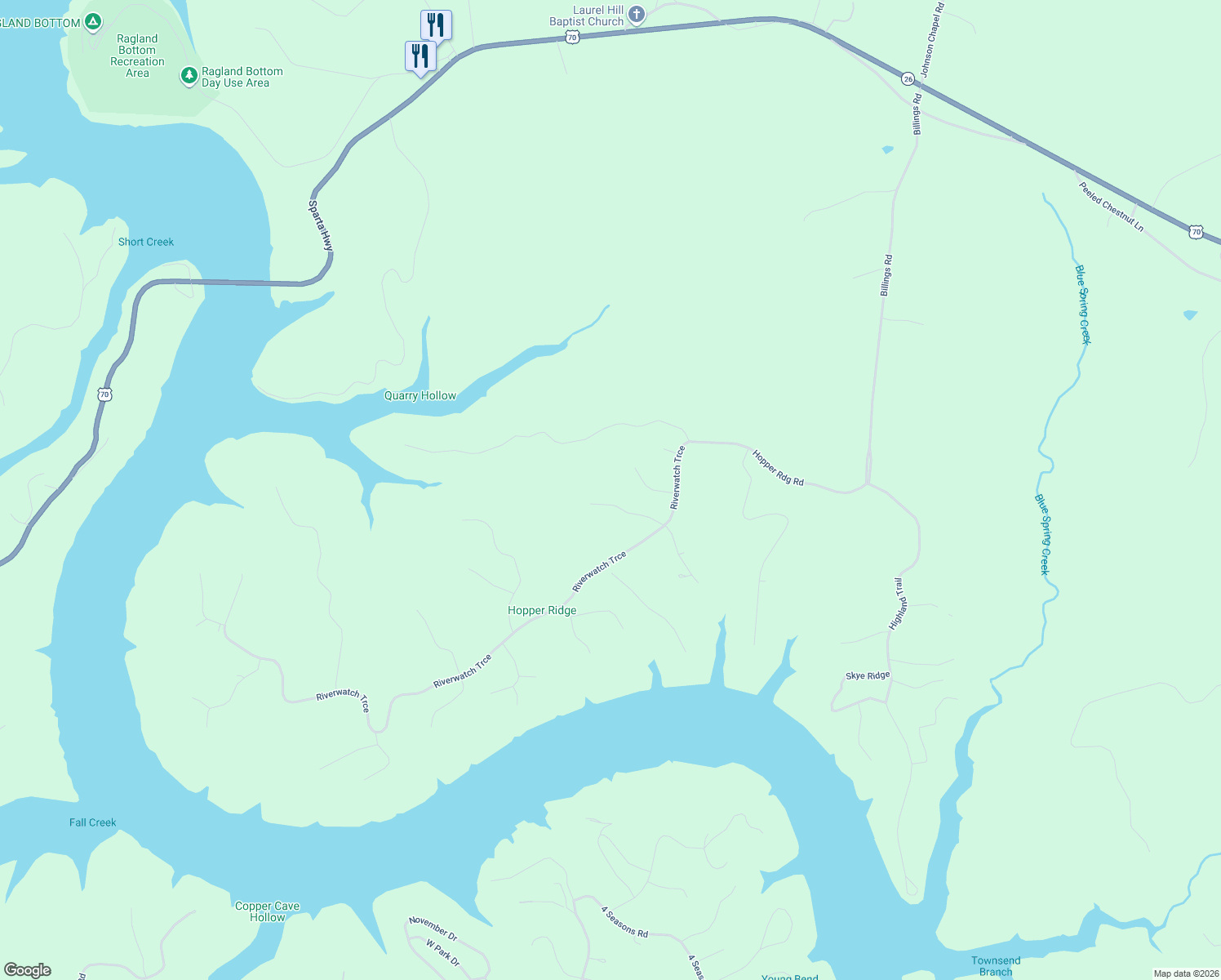 map of restaurants, bars, coffee shops, grocery stores, and more near 175 Inland Court in Sparta