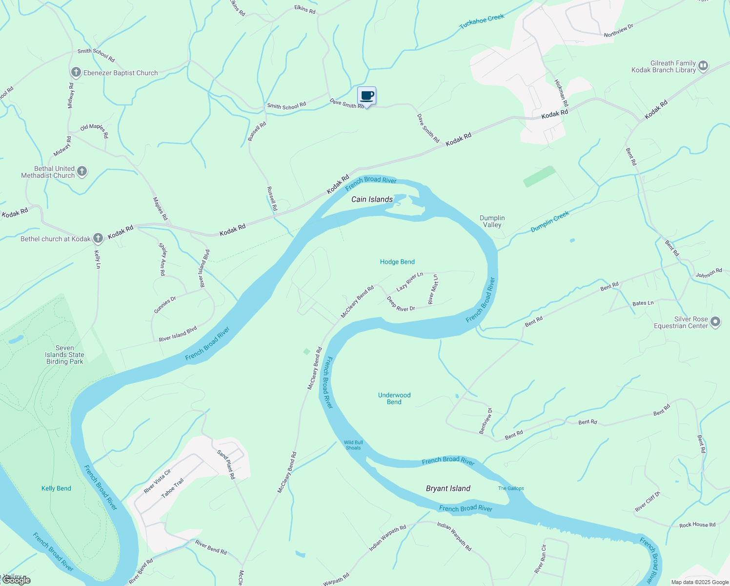 map of restaurants, bars, coffee shops, grocery stores, and more near 1440 McCleary Bend Road in Sevierville