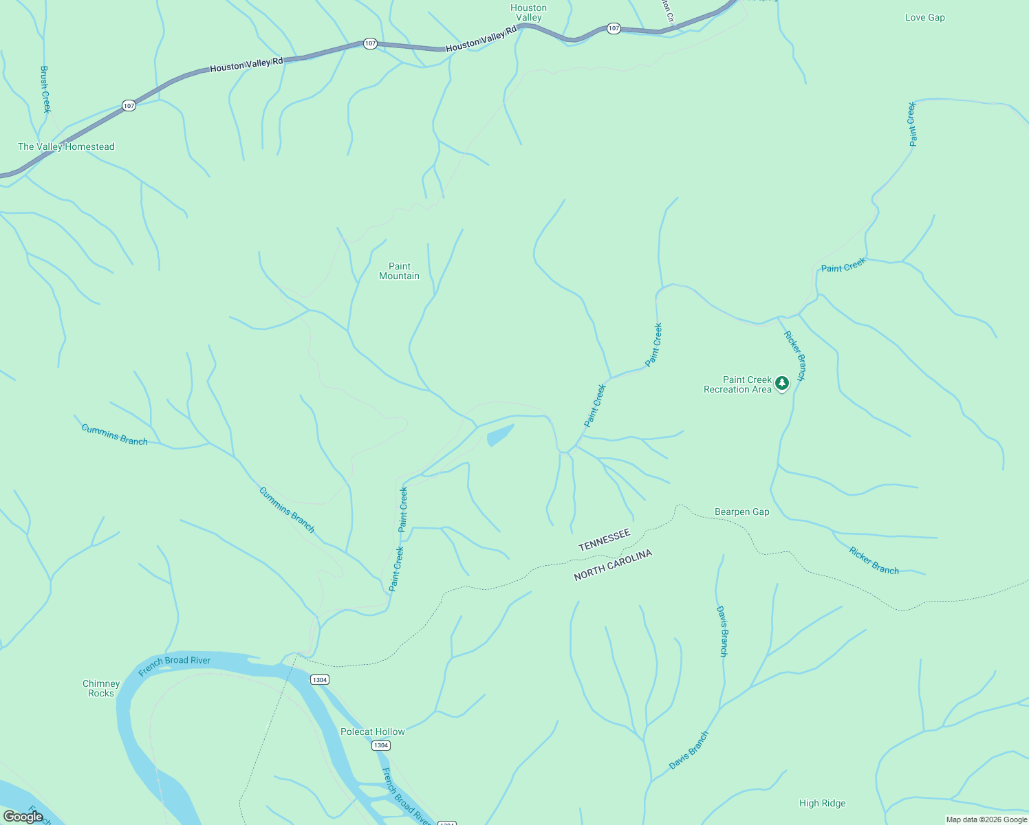 map of restaurants, bars, coffee shops, grocery stores, and more near 5490 Lower Paint Creek Road in Greeneville