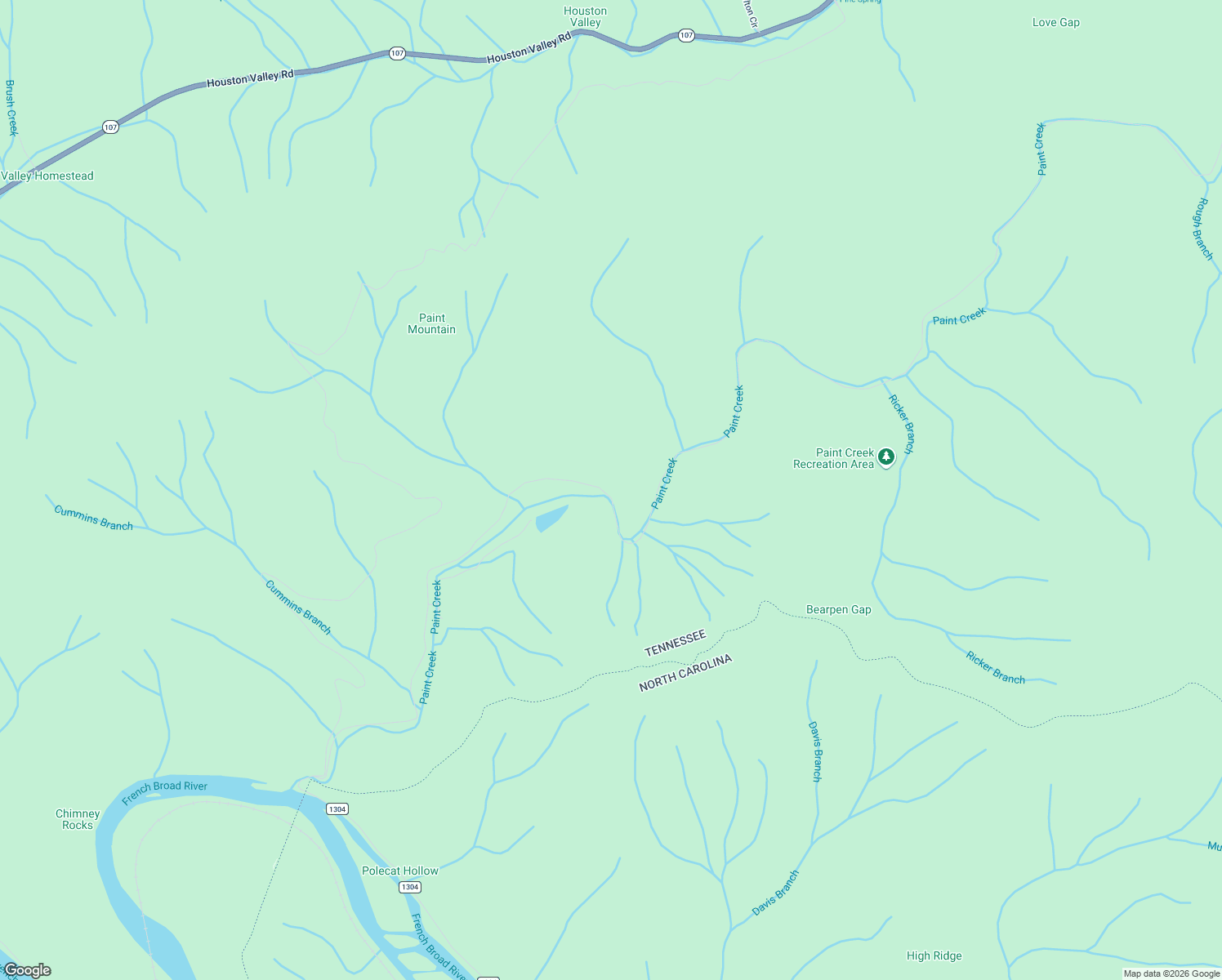 map of restaurants, bars, coffee shops, grocery stores, and more near 5490 Lower Paint Creek Rd in Greeneville