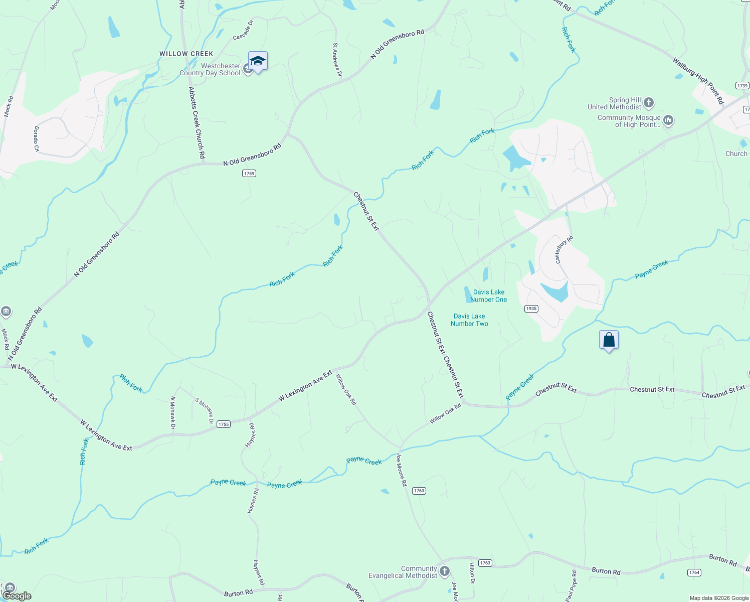 map of restaurants, bars, coffee shops, grocery stores, and more near 157 Calvin Street in High Point