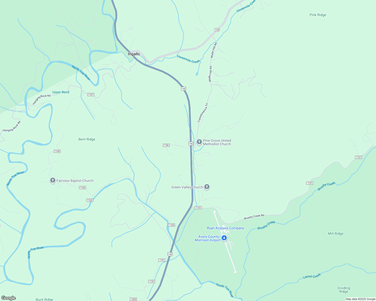 map of restaurants, bars, coffee shops, grocery stores, and more near 10563 U.S. Route 19E in Newland