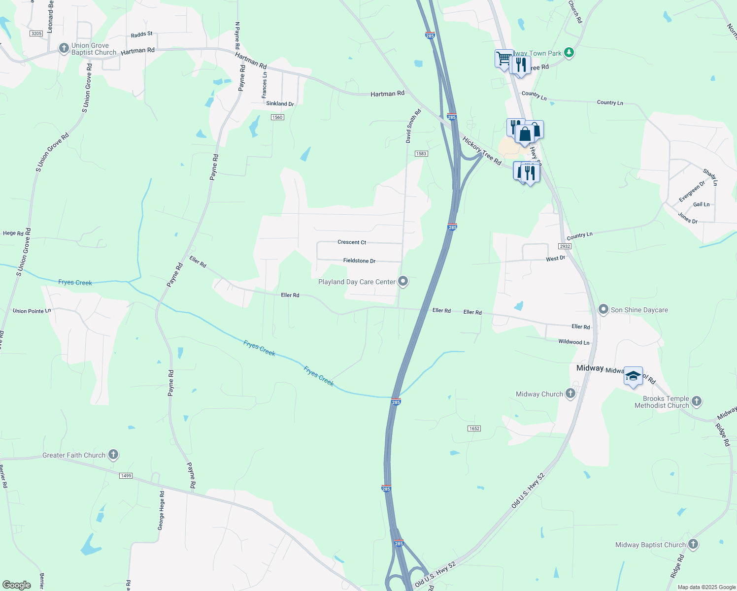 map of restaurants, bars, coffee shops, grocery stores, and more near 244 Edgewood Lane in Lexington