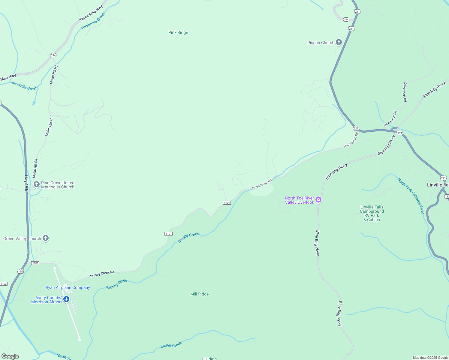 map of restaurants, bars, coffee shops, grocery stores, and more near 61 Hobs Knob Road in Newland