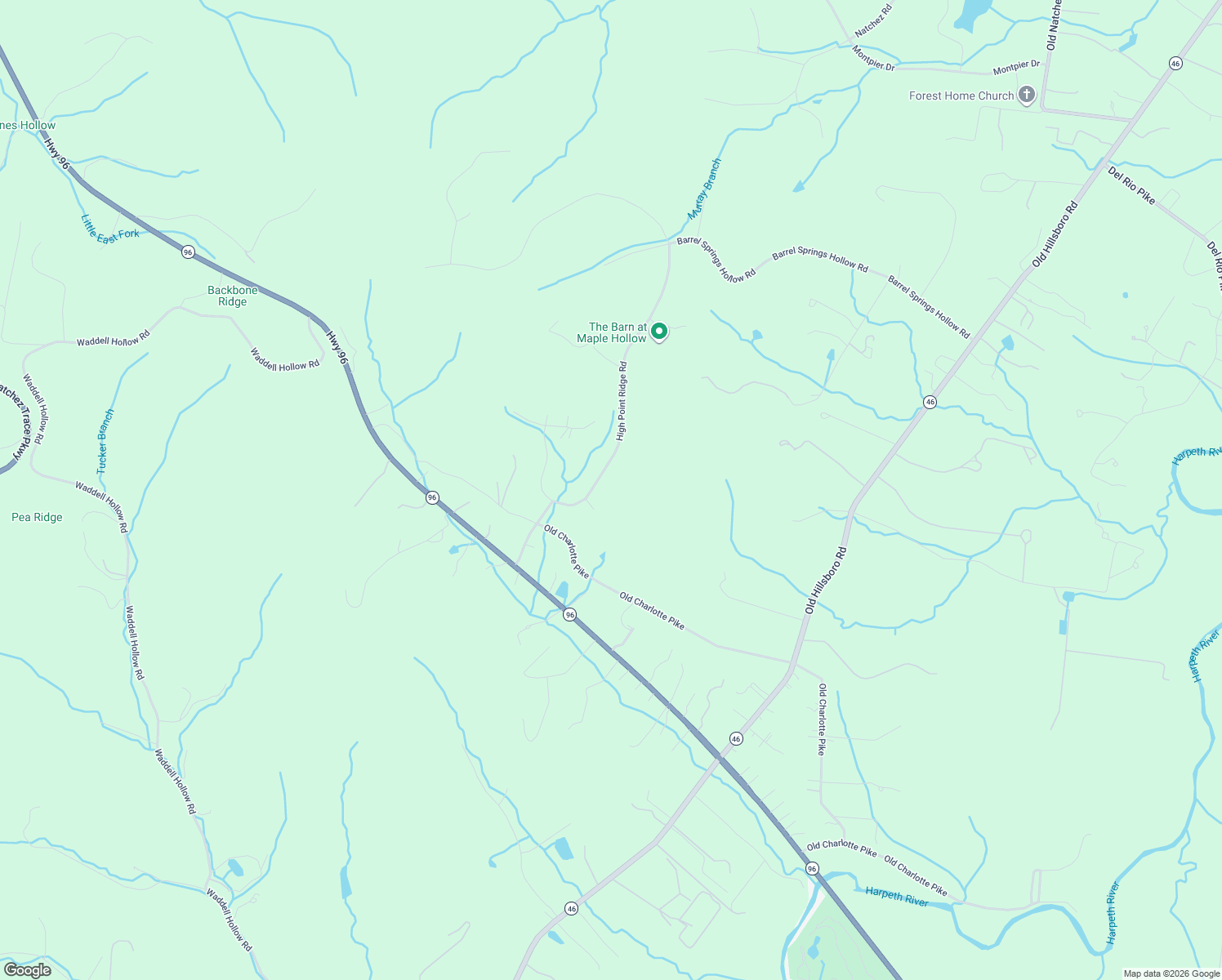 map of restaurants, bars, coffee shops, grocery stores, and more near 105 Indian Head Court in Franklin