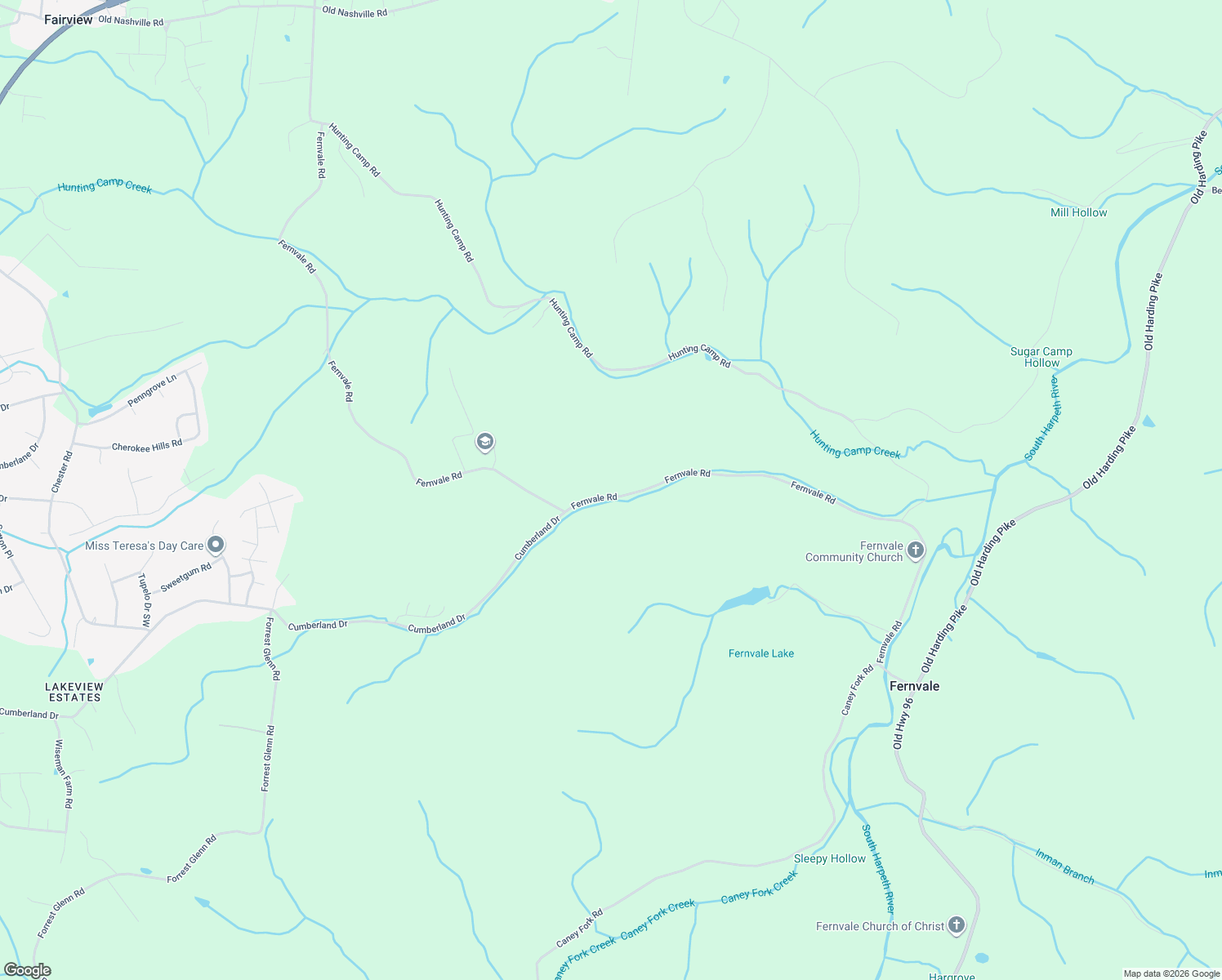 map of restaurants, bars, coffee shops, grocery stores, and more near 7815 Fernvale Road in Fairview