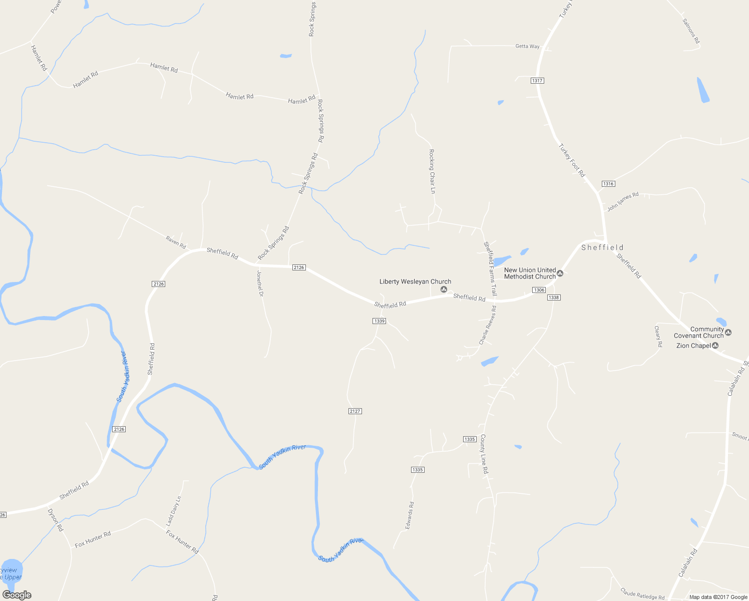 map of restaurants, bars, coffee shops, grocery stores, and more near 2228 Sheffield Road in Harmony