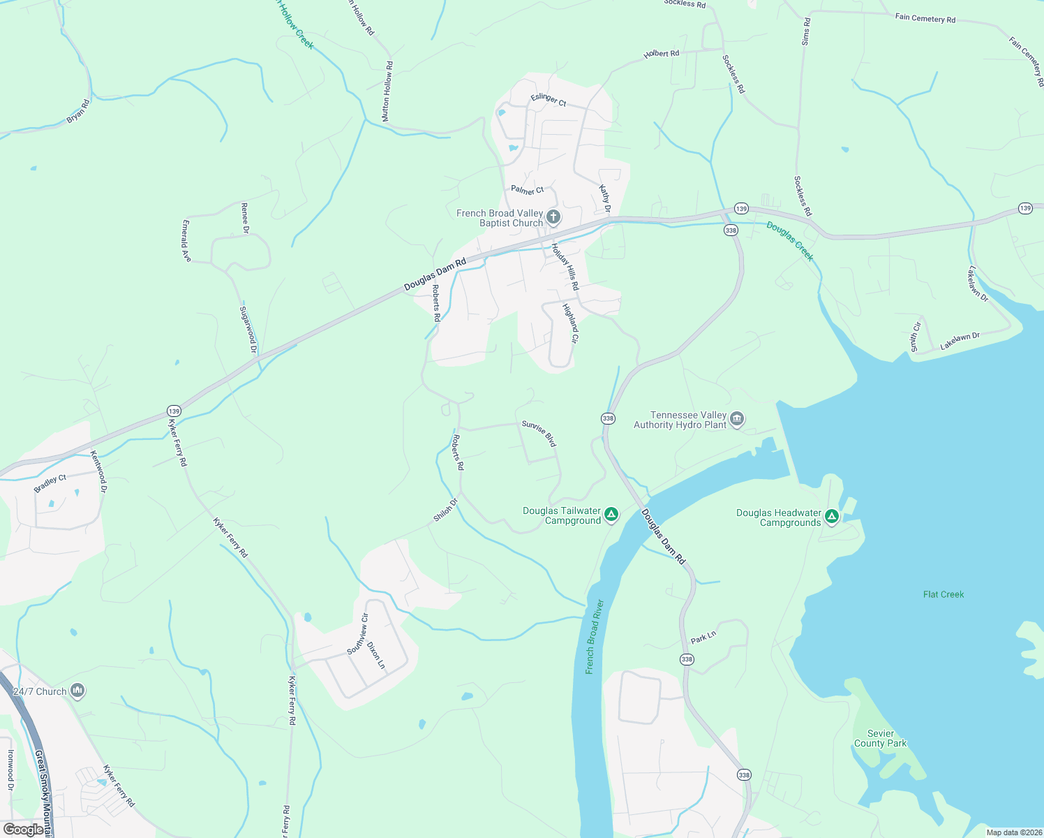 map of restaurants, bars, coffee shops, grocery stores, and more near 2678 Sunrise Boulevard in Kodak