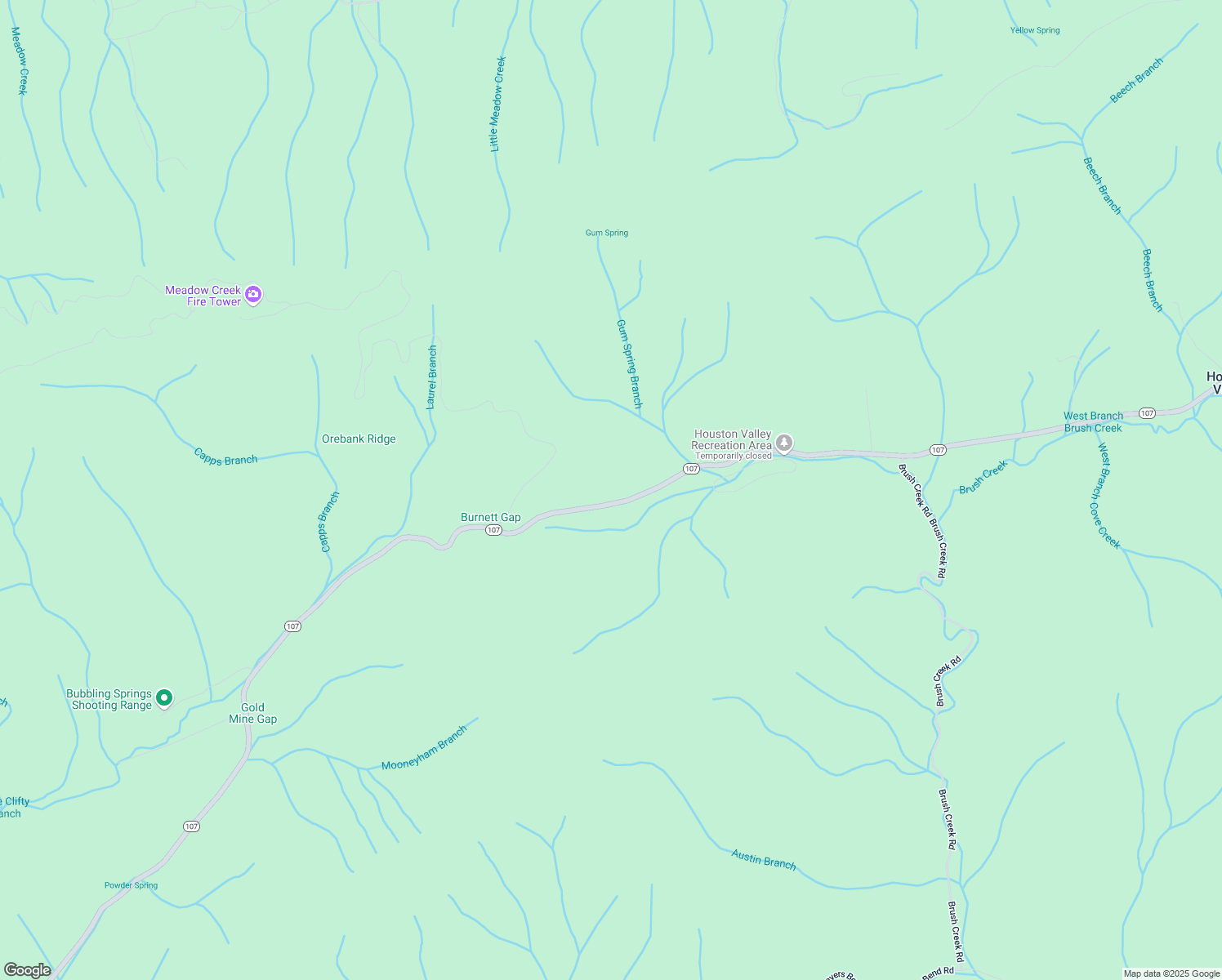 map of restaurants, bars, coffee shops, grocery stores, and more near 1001 N Hwy 107 in Greeneville