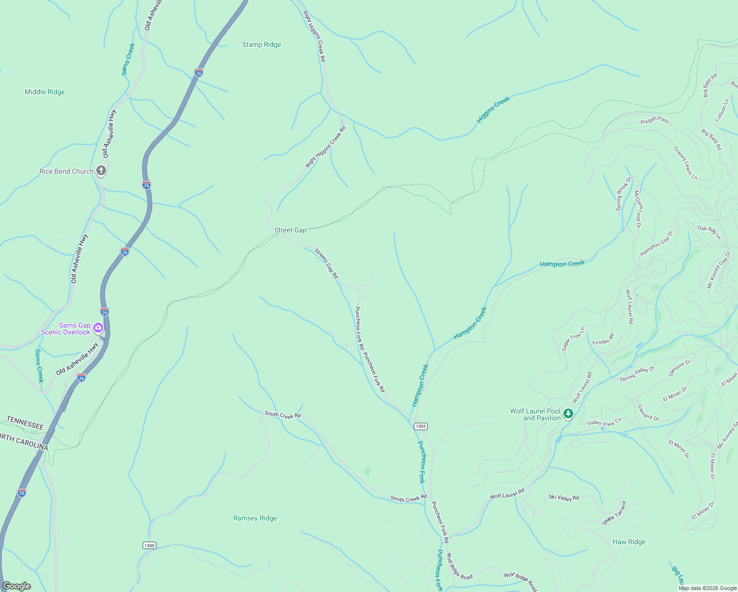 map of restaurants, bars, coffee shops, grocery stores, and more near 20 Streets Gap Road in Mars Hill