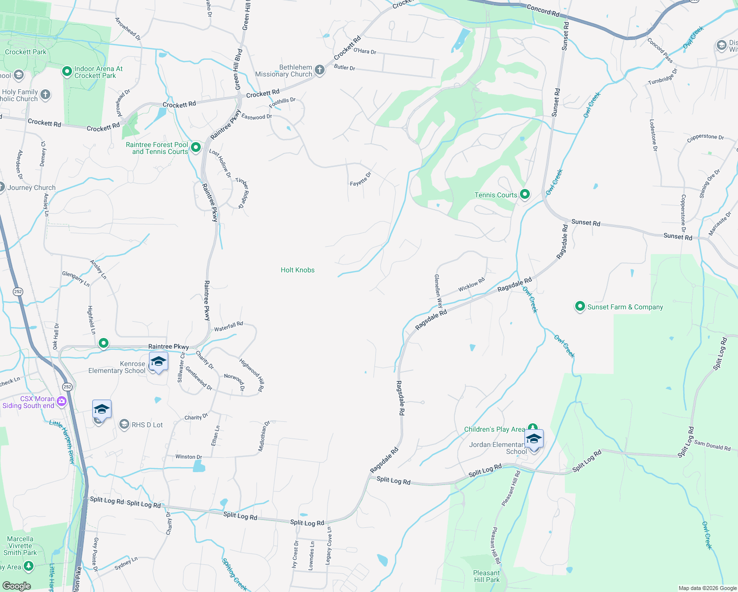 map of restaurants, bars, coffee shops, grocery stores, and more near 1629 Ragsdale Rd in Brentwood