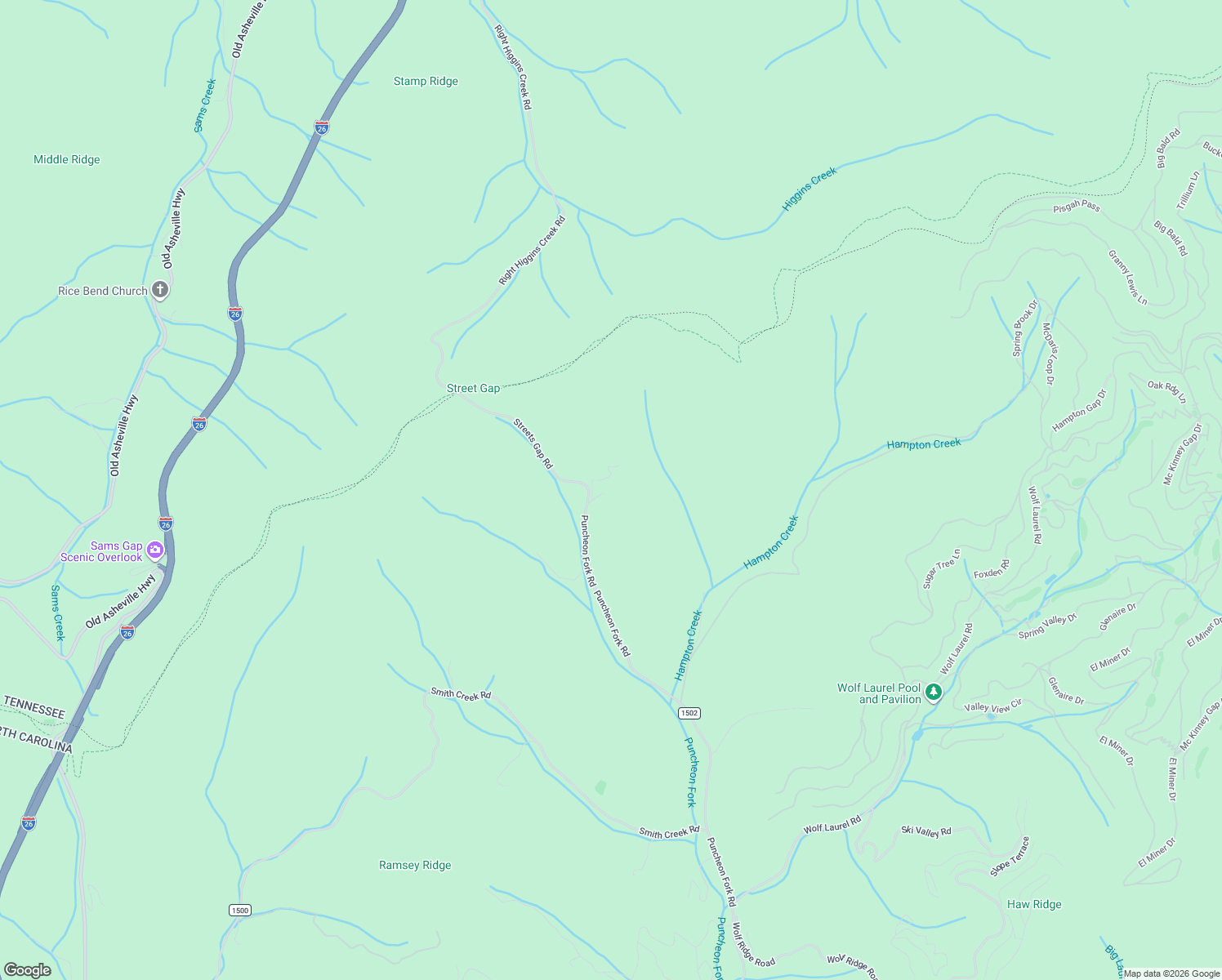 map of restaurants, bars, coffee shops, grocery stores, and more near 20 Streets Gap Road in Mars Hill