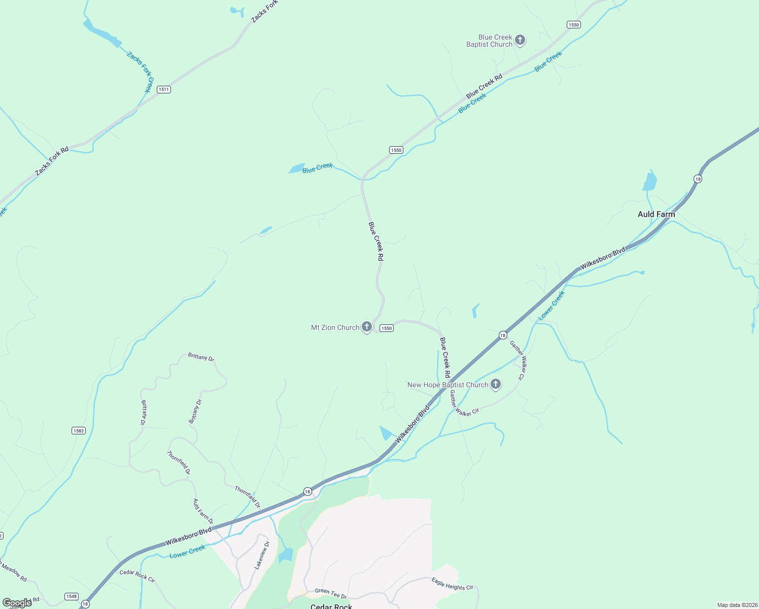 map of restaurants, bars, coffee shops, grocery stores, and more near 2791 Blue Creek Road in Lenoir