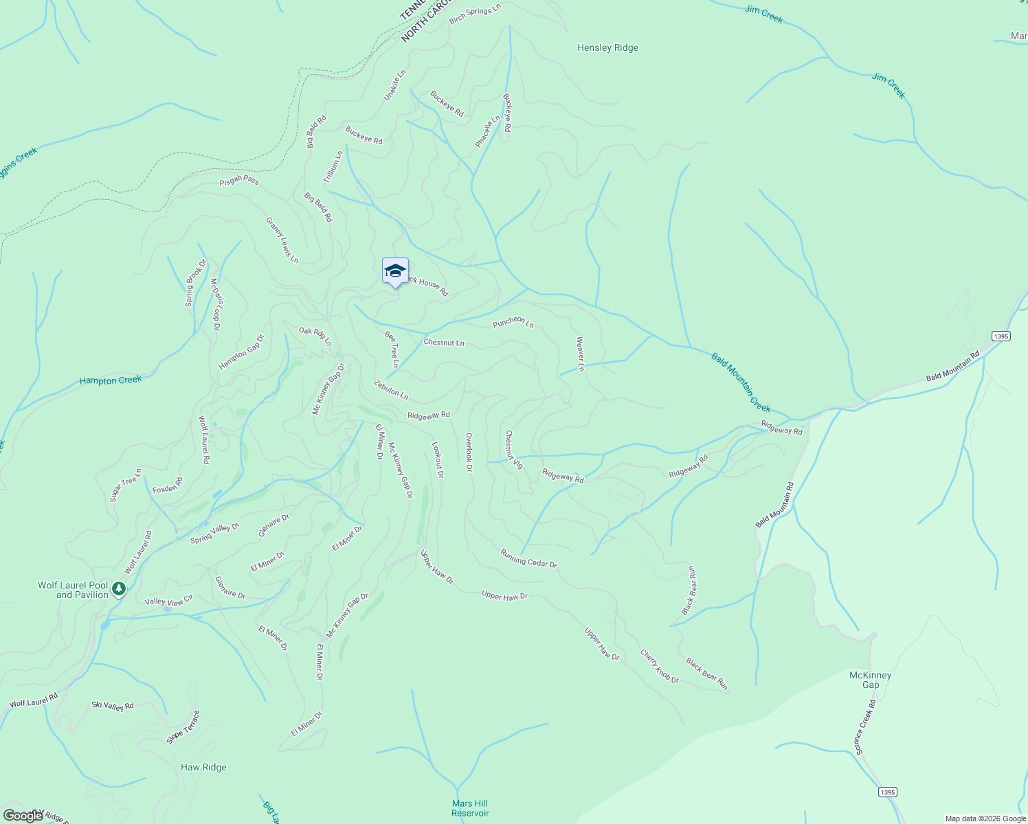 map of restaurants, bars, coffee shops, grocery stores, and more near 135 Chestnut Lane in Mars Hill