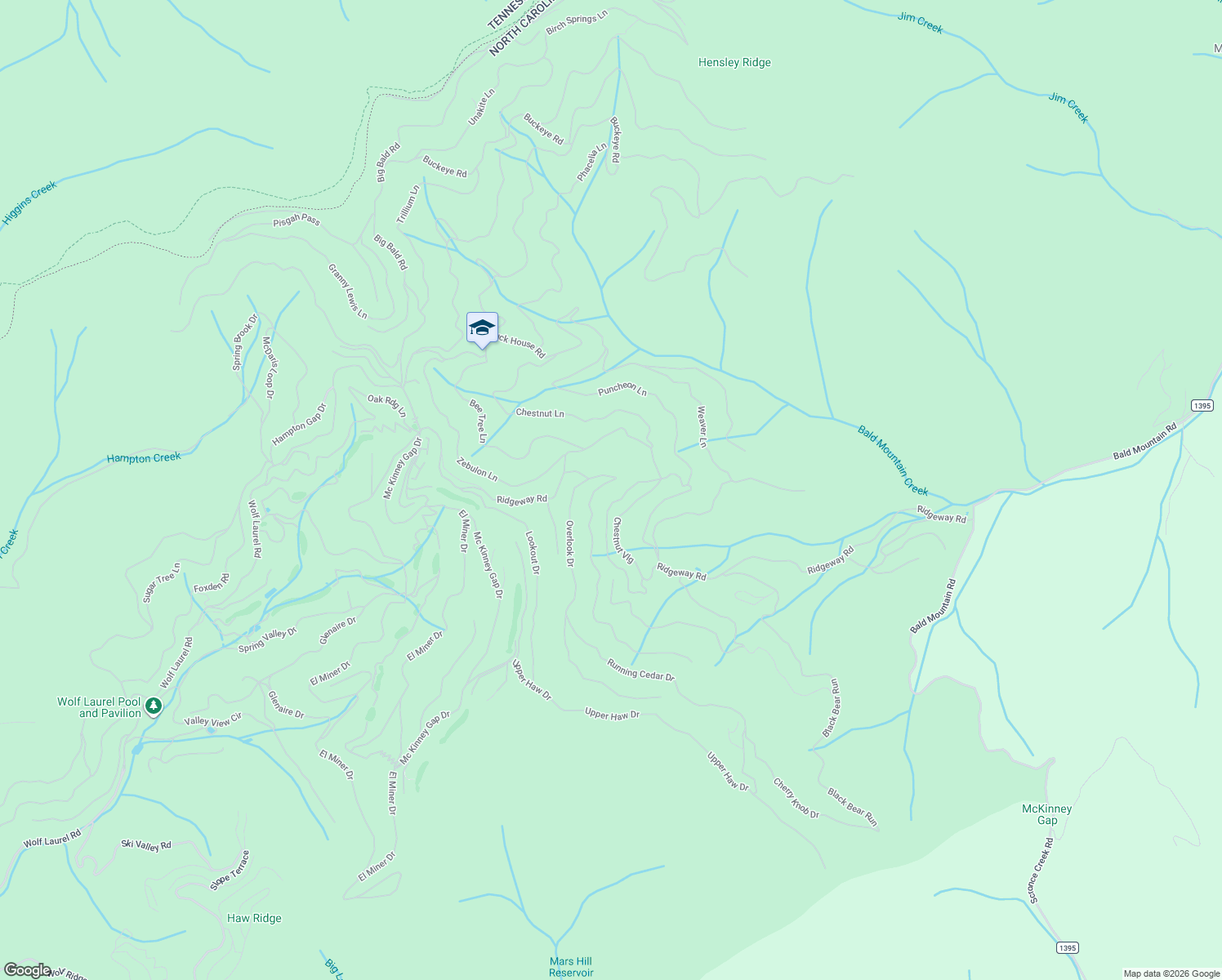 map of restaurants, bars, coffee shops, grocery stores, and more near 135 Chestnut Lane in Mars Hill