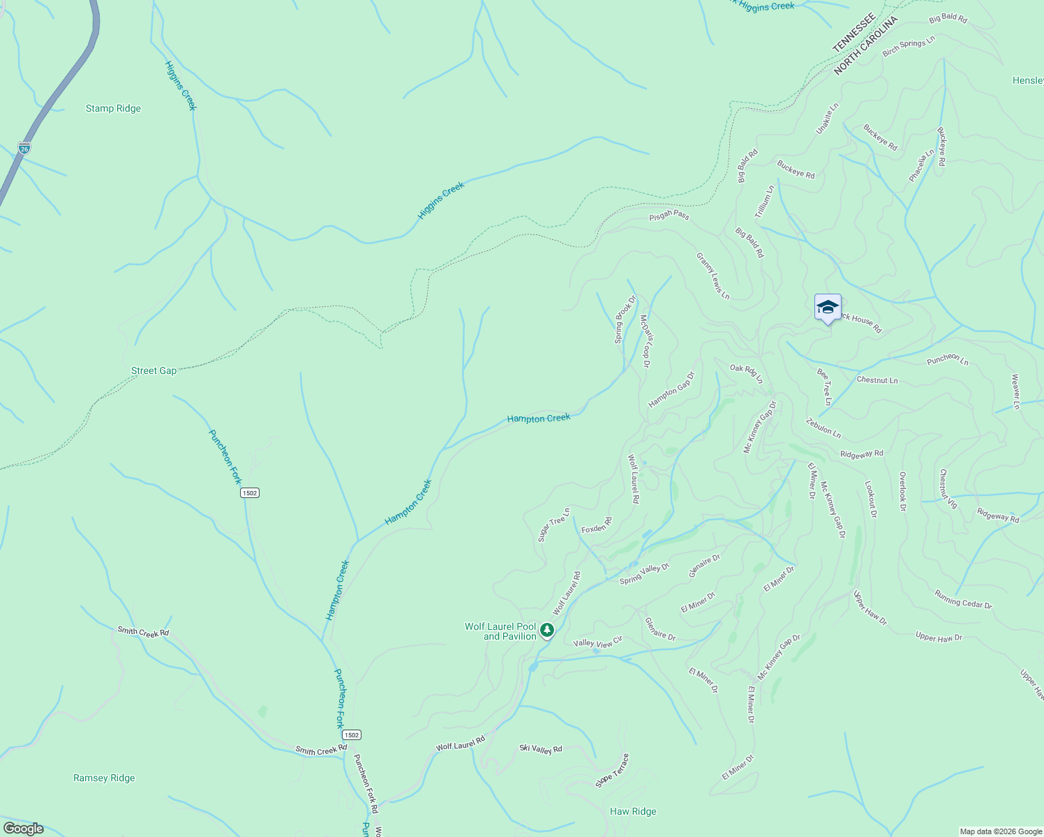 map of restaurants, bars, coffee shops, grocery stores, and more near 1075 Indian Trail Road in Mars Hill
