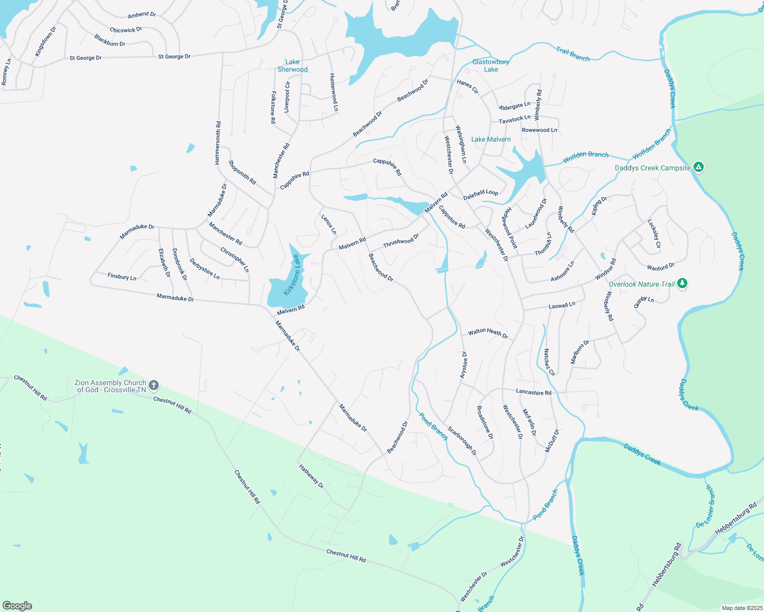 map of restaurants, bars, coffee shops, grocery stores, and more near 26 Woodmere Place in Crossville