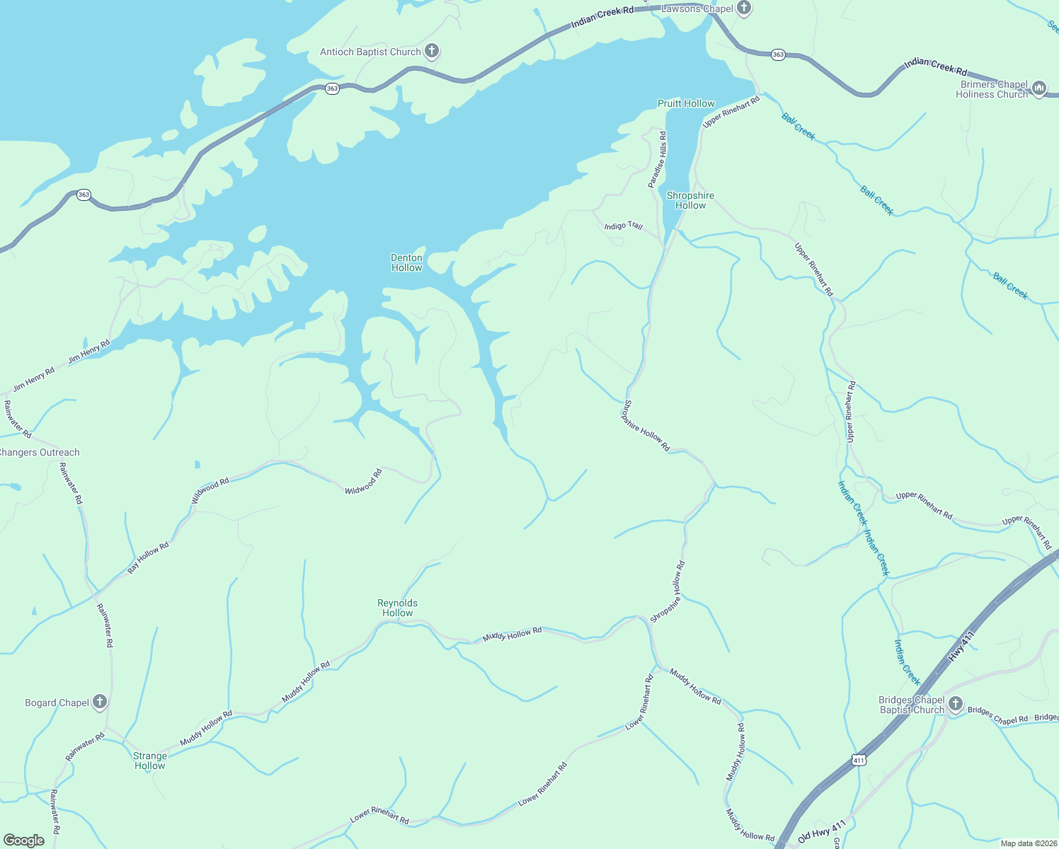 map of restaurants, bars, coffee shops, grocery stores, and more near 1581 Romary Road in Dandridge