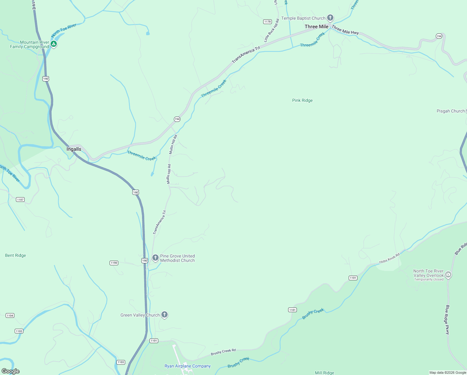 map of restaurants, bars, coffee shops, grocery stores, and more near 909 Summit View Parkway in Spruce Pine