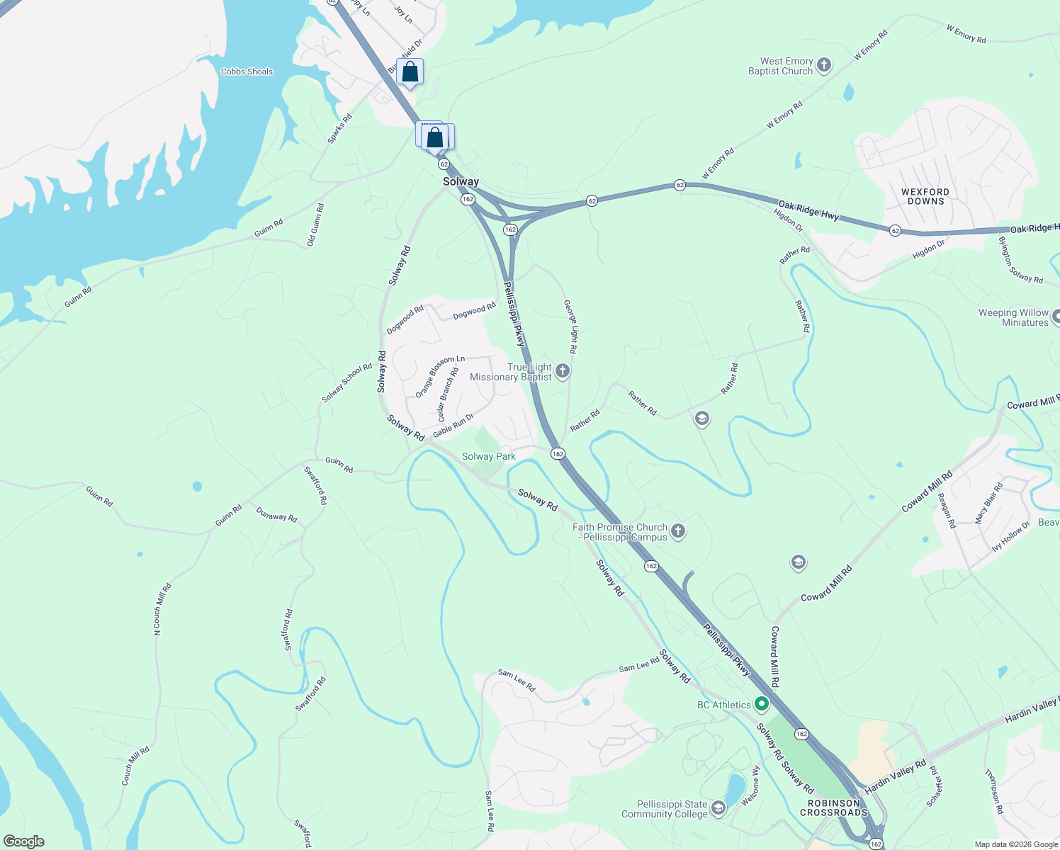 map of restaurants, bars, coffee shops, grocery stores, and more near 3224 Denver Lane in Knoxville
