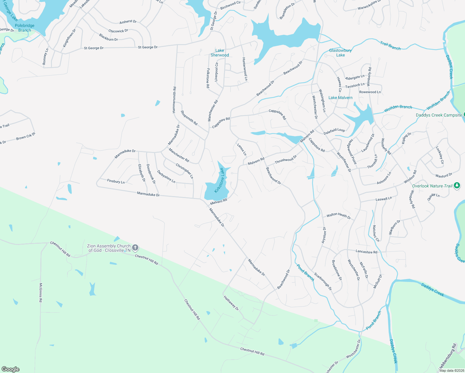 map of restaurants, bars, coffee shops, grocery stores, and more near 17 Heiskell Court in Crossville