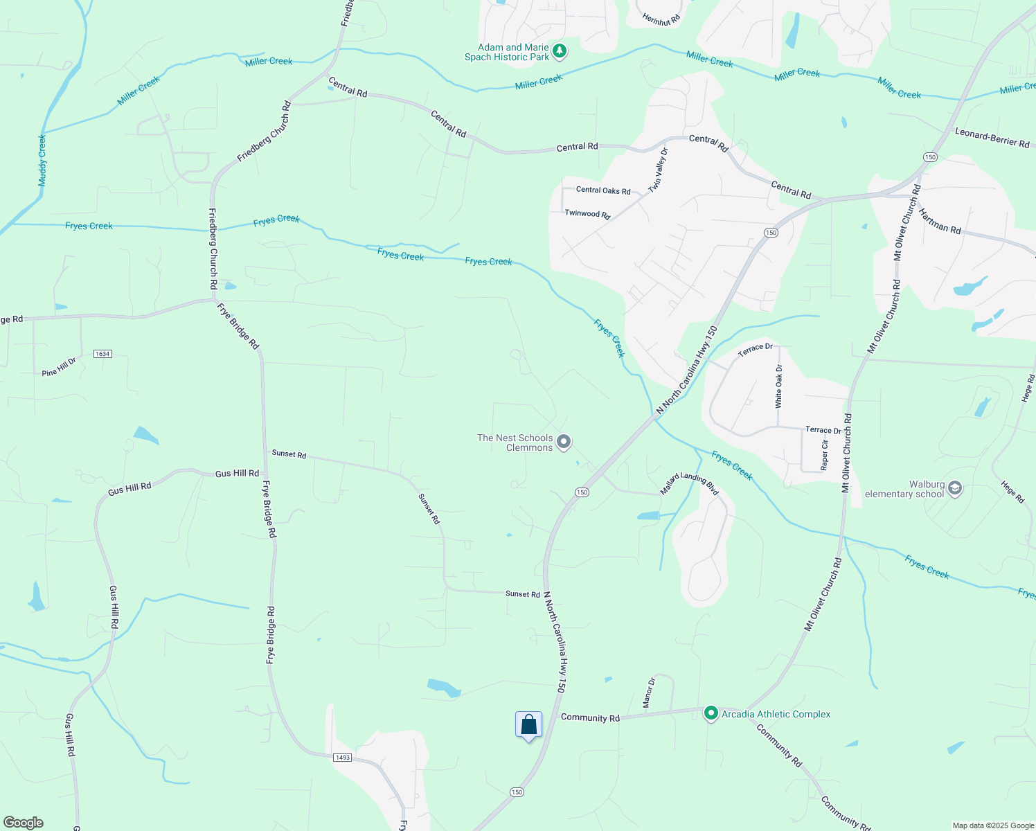 map of restaurants, bars, coffee shops, grocery stores, and more near 233 Twin Brook Dr in Clemmons