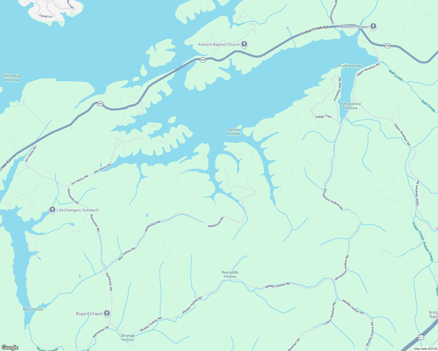 map of restaurants, bars, coffee shops, grocery stores, and more near 2755 Wildwood Road in Dandridge