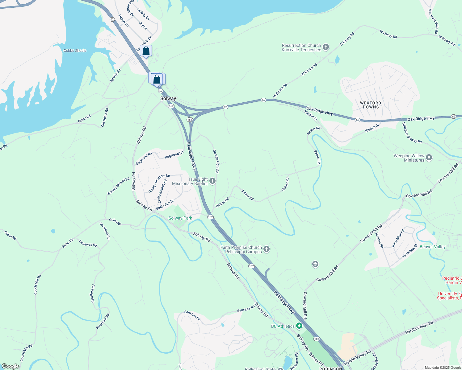 map of restaurants, bars, coffee shops, grocery stores, and more near 3324 Beaver Glade Lane in Knoxville
