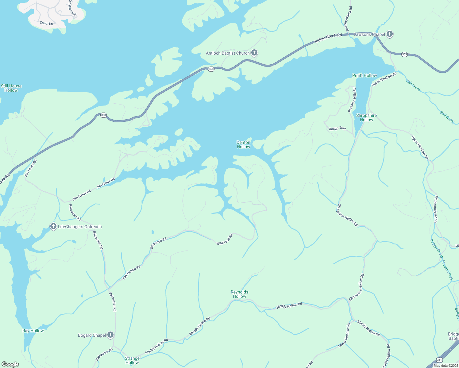 map of restaurants, bars, coffee shops, grocery stores, and more near 2755 Wildwood Road in Dandridge