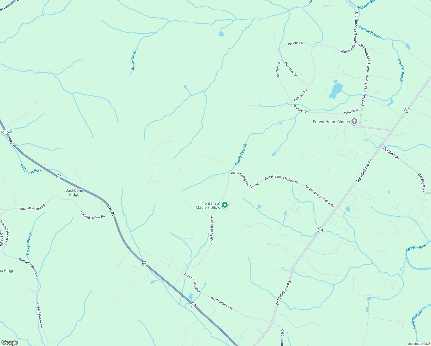 map of restaurants, bars, coffee shops, grocery stores, and more near 819 High Point Ridge Road in Franklin