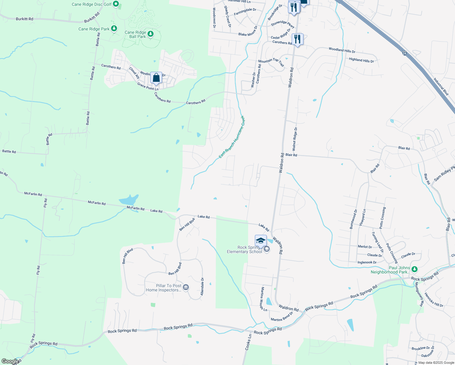map of restaurants, bars, coffee shops, grocery stores, and more near 230 Sweet Maple Knoll in Nolensville