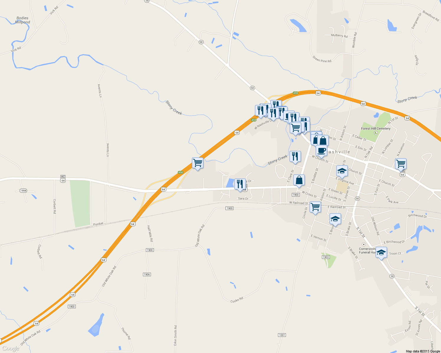 map of restaurants, bars, coffee shops, grocery stores, and more near 602 South Lakeview Drive in Nashville