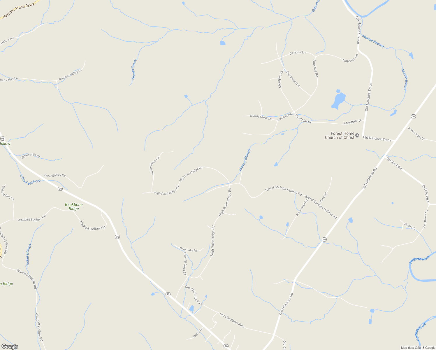 map of restaurants, bars, coffee shops, grocery stores, and more near 819 High Point Ridge Road in Franklin