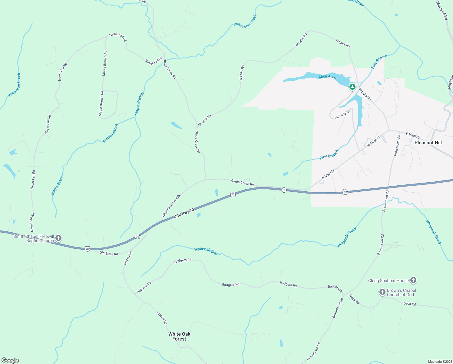 map of restaurants, bars, coffee shops, grocery stores, and more near 7640 Glade Creek Rd in Sparta