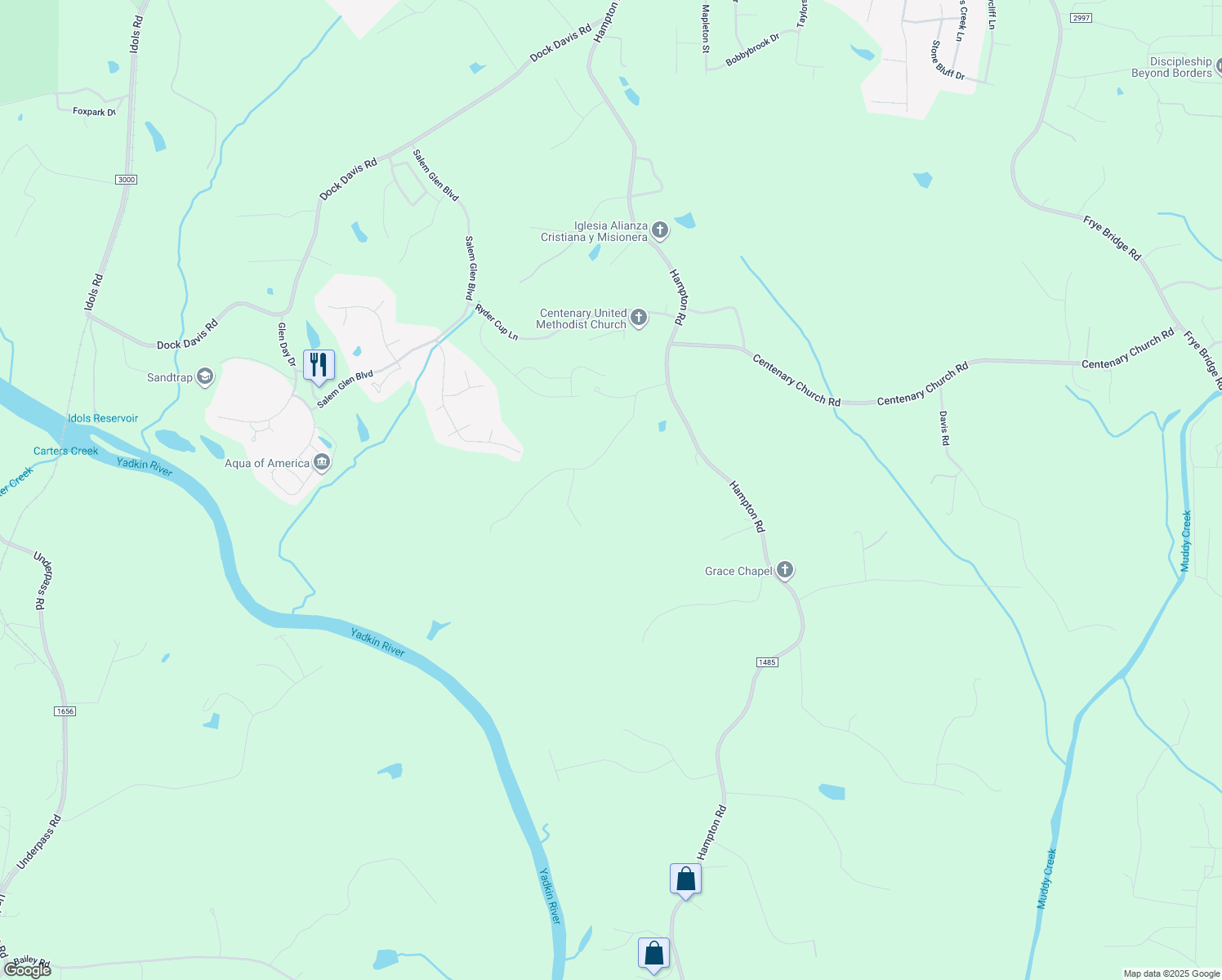 map of restaurants, bars, coffee shops, grocery stores, and more near Tall Tree Road in Davidson County
